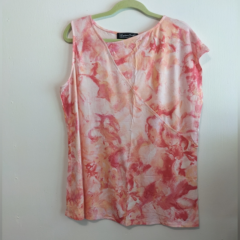 Brittany Humble pink tank sleeveless extended shoulder nwt